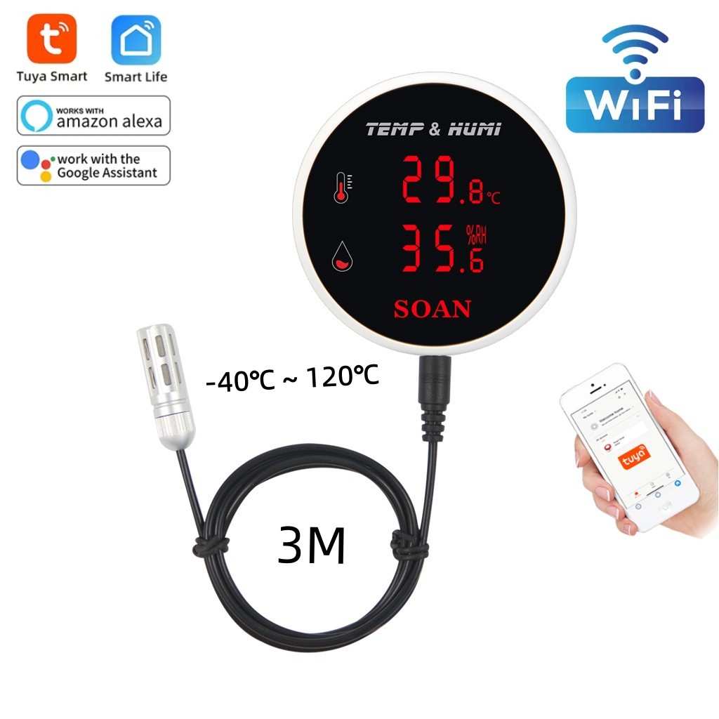 Digital Hygrometer Probe - Tuya WiFi temperatura umidità Senor sonda